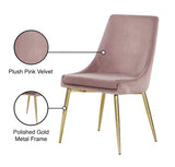 Karina Pink Velvet Dining Chair, Set of 2 from Meridian - Luna Furniture