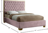 Lana Pink Velvet King Bed from Meridian - Luna Furniture