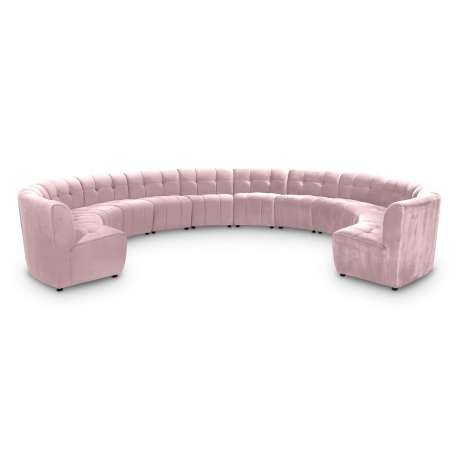 Limitless Pink Modular Velvet 12-Piece Sectional from Meridian - Luna Furniture