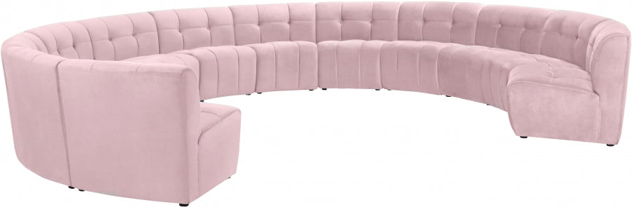 Limitless Pink Modular Velvet 12-Piece Sectional from Meridian - Luna Furniture