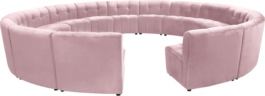 Limitless Pink Modular Velvet 15-Piece Sectional from Meridian - Luna Furniture