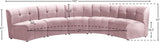 Limitless Pink Modular Velvet 5-Piece Sectional from Meridian - Luna Furniture