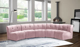 Limitless Pink Modular Velvet 5-Piece Sectional from Meridian - Luna Furniture