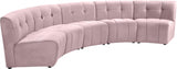 Limitless Pink Modular Velvet 5-Piece Sectional from Meridian - Luna Furniture