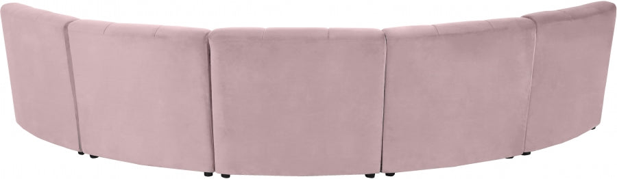 Limitless Pink Modular Velvet 5-Piece Sectional from Meridian - Luna Furniture