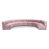 Limitless Pink Modular Velvet 9-Piece Sectional from Meridian - Luna Furniture