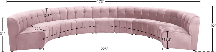 Limitless Pink Modular Velvet 9-Piece Sectional from Meridian - Luna Furniture