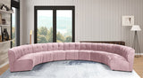 Limitless Pink Modular Velvet 9-Piece Sectional from Meridian - Luna Furniture