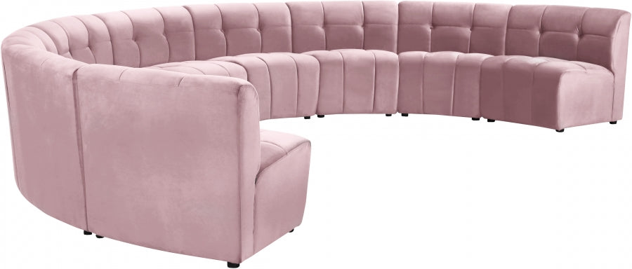 Limitless Pink Modular Velvet 9-Piece Sectional from Meridian - Luna Furniture