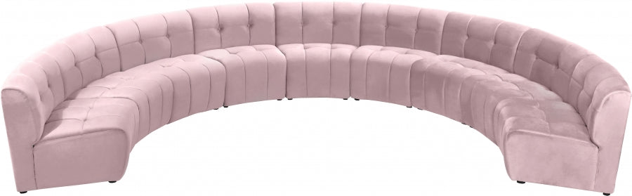 Limitless Pink Modular Velvet 9-Piece Sectional from Meridian - Luna Furniture