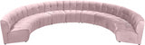 Limitless Pink Modular Velvet 9-Piece Sectional from Meridian - Luna Furniture