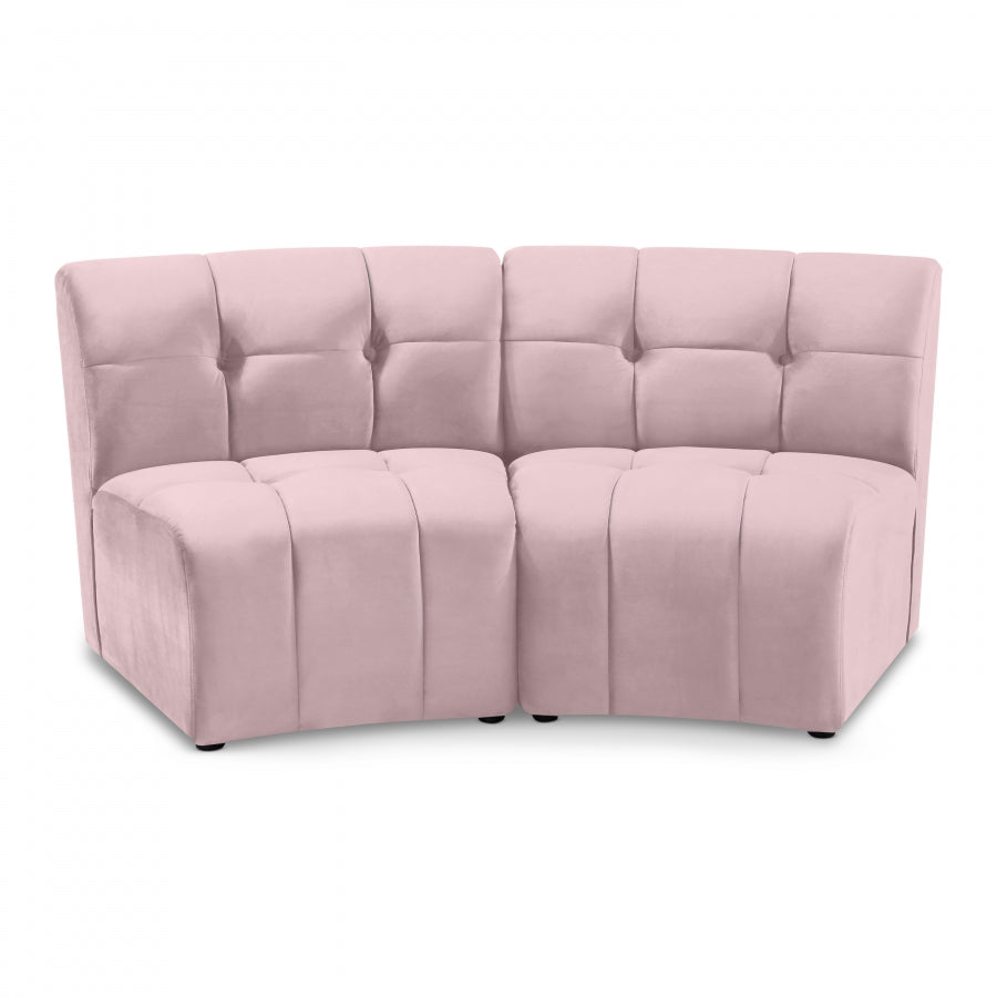 Limitless Pink Modular Velvet Loveseat from Meridian - Luna Furniture