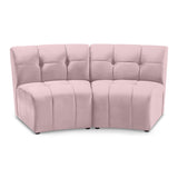 Limitless Pink Modular Velvet Loveseat from Meridian - Luna Furniture