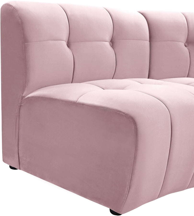 Limitless Pink Modular Velvet Loveseat from Meridian - Luna Furniture