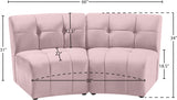 Limitless Pink Modular Velvet Loveseat from Meridian - Luna Furniture