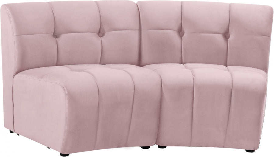 Limitless Pink Modular Velvet Loveseat from Meridian - Luna Furniture