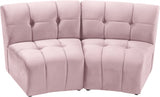 Limitless Pink Modular Velvet Loveseat from Meridian - Luna Furniture