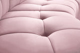 Limitless Pink Modular Velvet Loveseat from Meridian - Luna Furniture