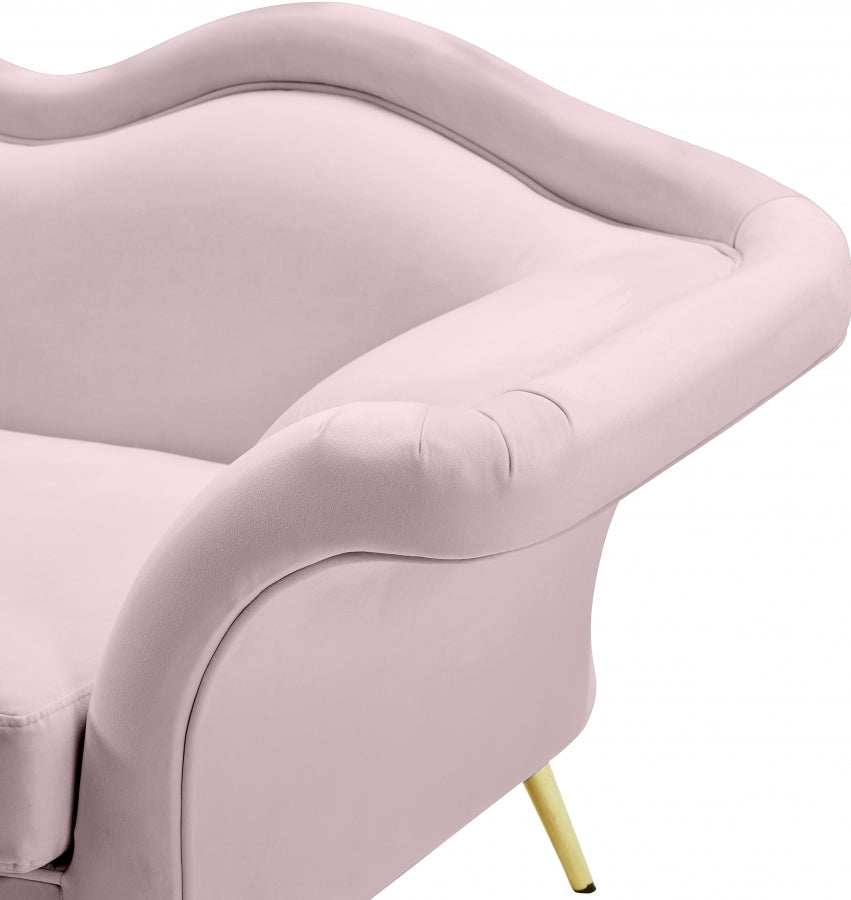 Lips Pink Velvet Chair from Meridian - Luna Furniture