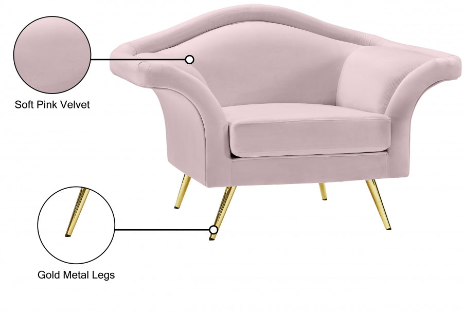 Lips Pink Velvet Chair from Meridian - Luna Furniture