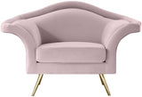 Lips Pink Velvet Chair from Meridian - Luna Furniture