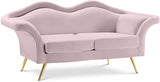 Lips Pink Velvet Loveseat from Meridian - Luna Furniture