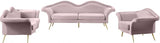 Lips Pink Velvet Loveseat from Meridian - Luna Furniture