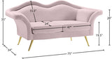 Lips Pink Velvet Loveseat from Meridian - Luna Furniture