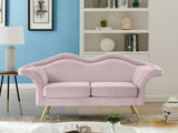 Lips Pink Velvet Loveseat from Meridian - Luna Furniture