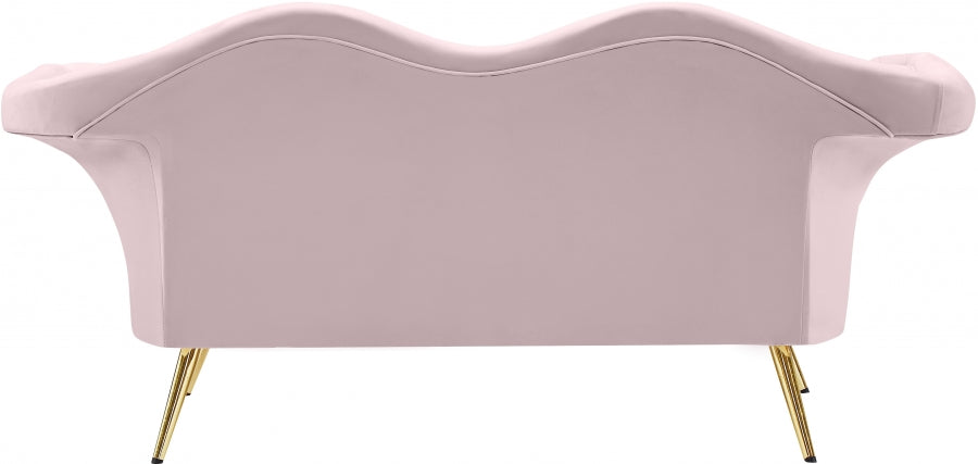 Lips Pink Velvet Loveseat from Meridian - Luna Furniture