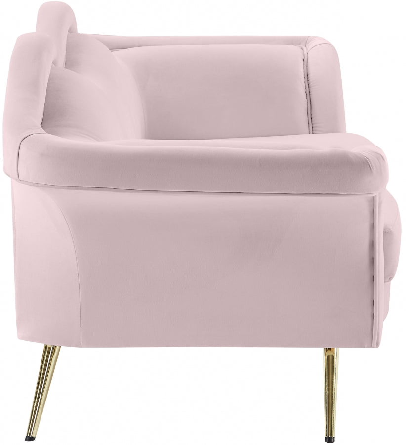 Lips Pink Velvet Loveseat from Meridian - Luna Furniture