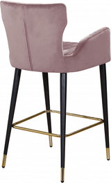 Luxe Pink Velvet Counter Stool, Set of 2 from Meridian - Luna Furniture