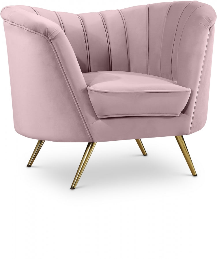 Margo Pink Velvet Chair from Meridian - Luna Furniture