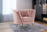 Margo Pink Velvet Chair from Meridian - Luna Furniture