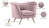 Margo Pink Velvet Chair from Meridian - Luna Furniture