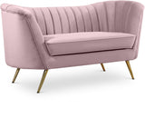 Margo Pink Velvet Loveseat from Meridian - Luna Furniture