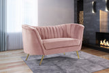 Margo Pink Velvet Loveseat from Meridian - Luna Furniture