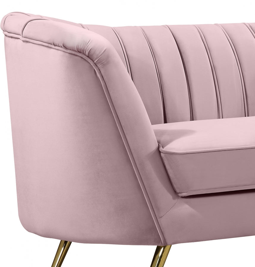 Margo Pink Velvet Loveseat from Meridian - Luna Furniture