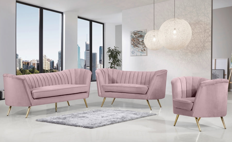 Margo Pink Velvet Loveseat from Meridian - Luna Furniture