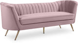 Margo Pink Velvet Sofa from Meridian - Luna Furniture