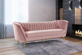 Margo Pink Velvet Sofa from Meridian - Luna Furniture