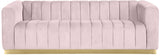 Marlon Pink Velvet Sofa from Meridian - Luna Furniture