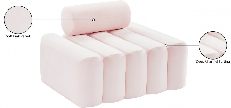 Melody Pink Velvet Chair from Meridian - Luna Furniture