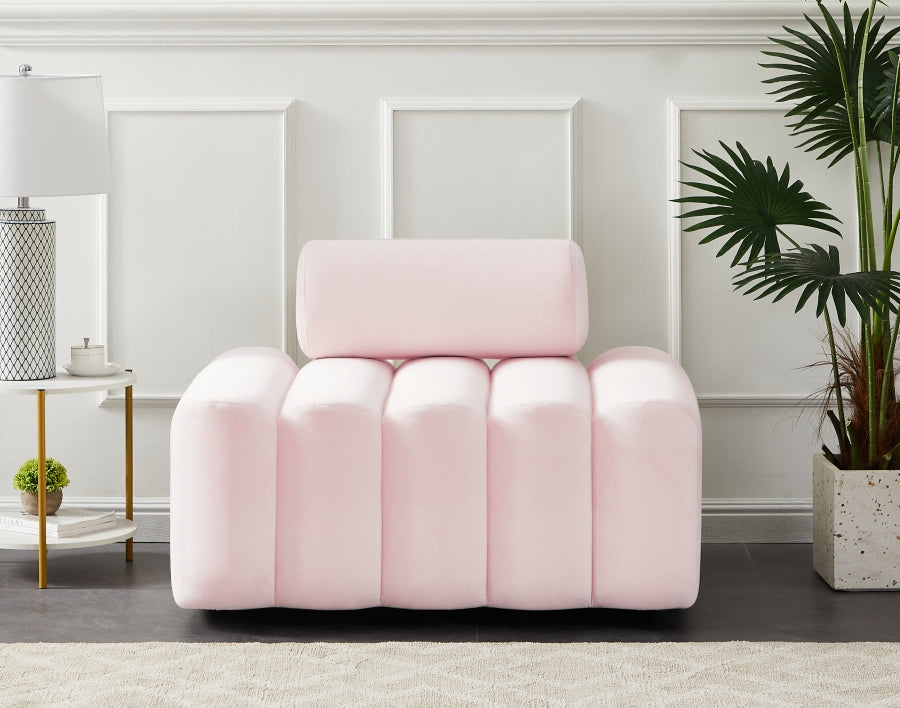 Melody Pink Velvet Chair from Meridian - Luna Furniture