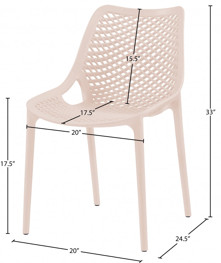 Mykonos Pink Outdoor Patio Dining Chair, Set of 4 from Meridian - Luna Furniture