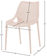 Mykonos Pink Outdoor Patio Dining Chair, Set of 4 from Meridian - Luna Furniture