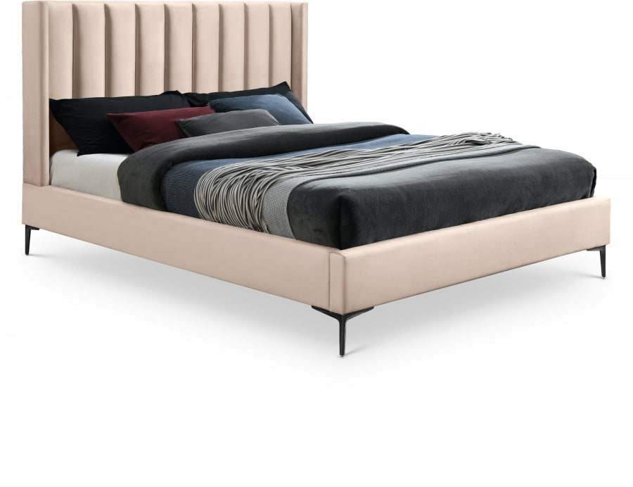 Nadia Pink Velvet King Bed from Meridian - Luna Furniture