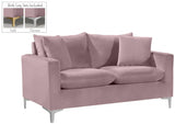 Naomi Pink Velvet Loveseat from Meridian - Luna Furniture