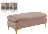 Naomi Pink Velvet Reversible Sectional from Meridian - Luna Furniture