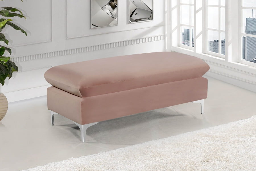 Naomi Pink Velvet Reversible Sectional from Meridian - Luna Furniture